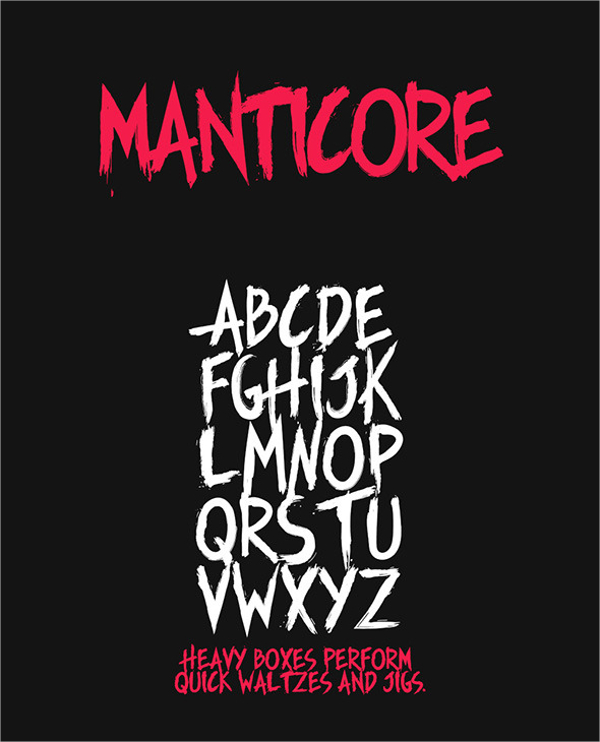 manticore typeface horror font