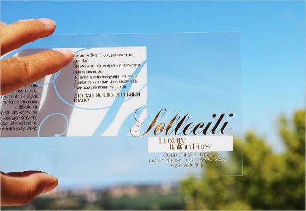clear transparent business card