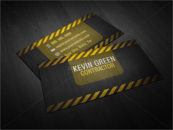 printable contractor business card template