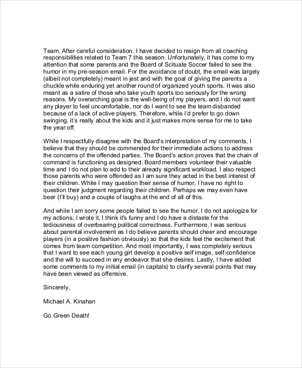 funny resignation example letter to co workers