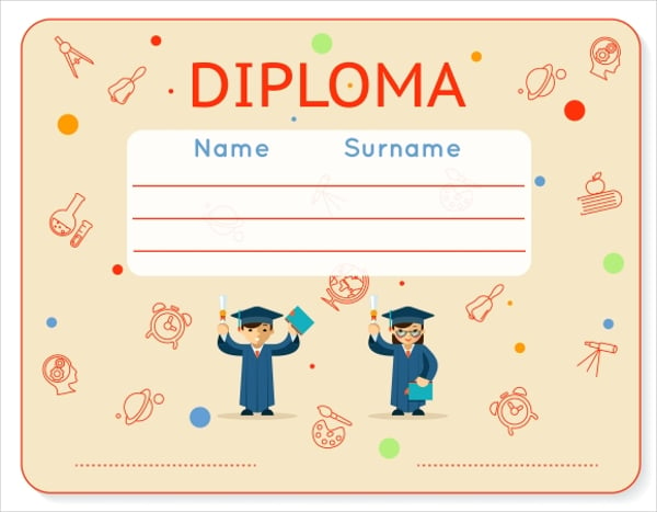 professional school kids diploma certificate template