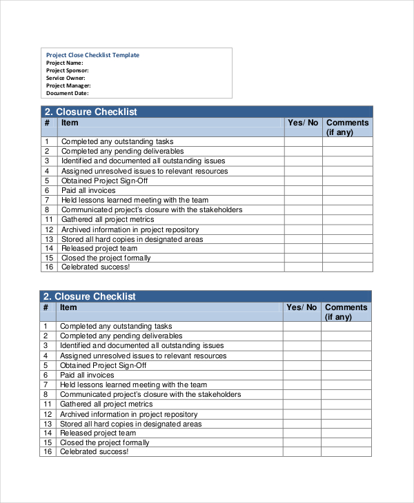 8+ Project List Templates - Free Sample, Example, Format