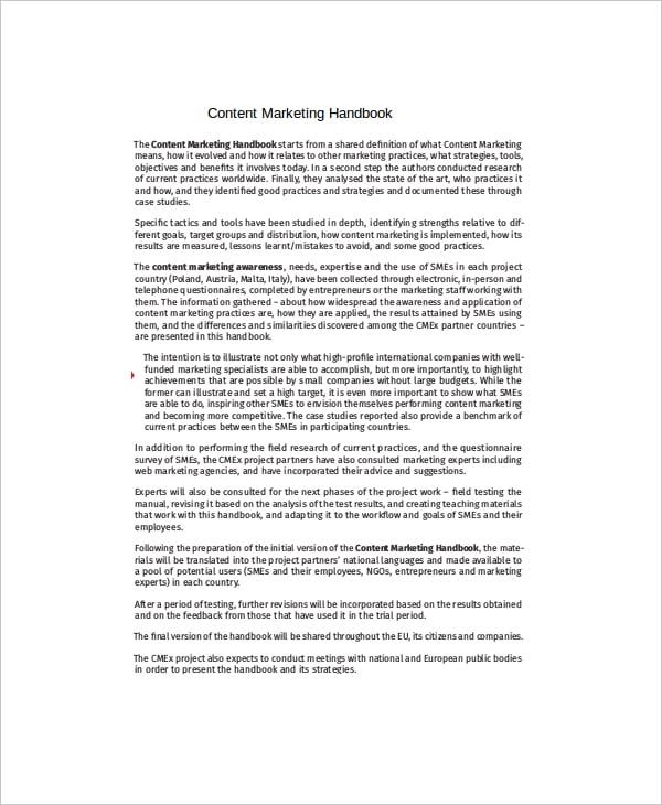 sample content marketing handbook