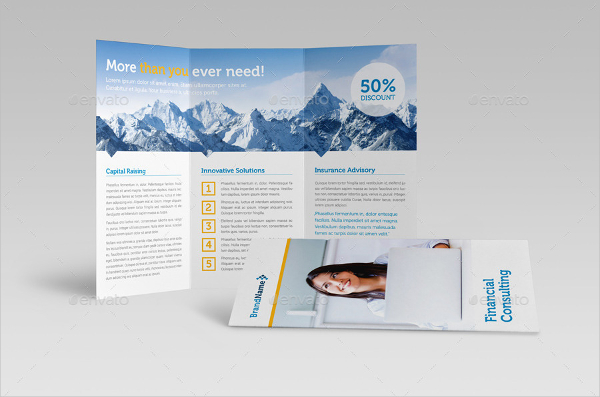 financial consulting trifold brochure