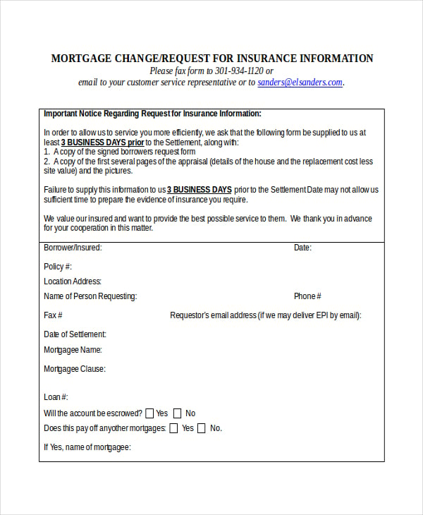 certificate of insurance request form