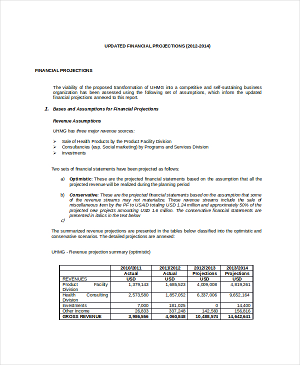 8+ Financial Projection Templates - Free Word, PDF Documents Download ...