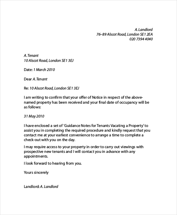 basic landlord reference letter