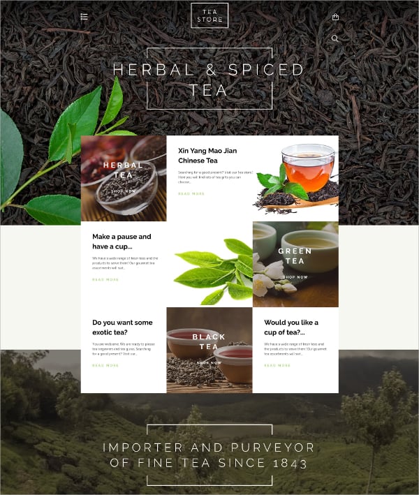 herbal tea store blog shopify theme