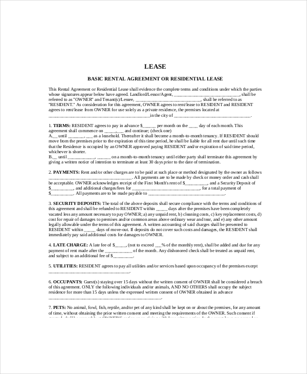 Rental Arbitrage Lease Agreement Template