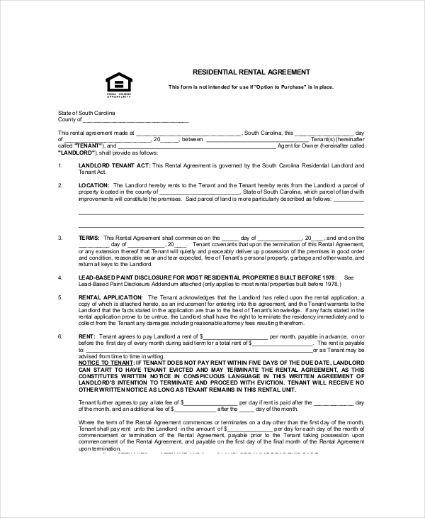 19 rental agreement templates free word pdf format