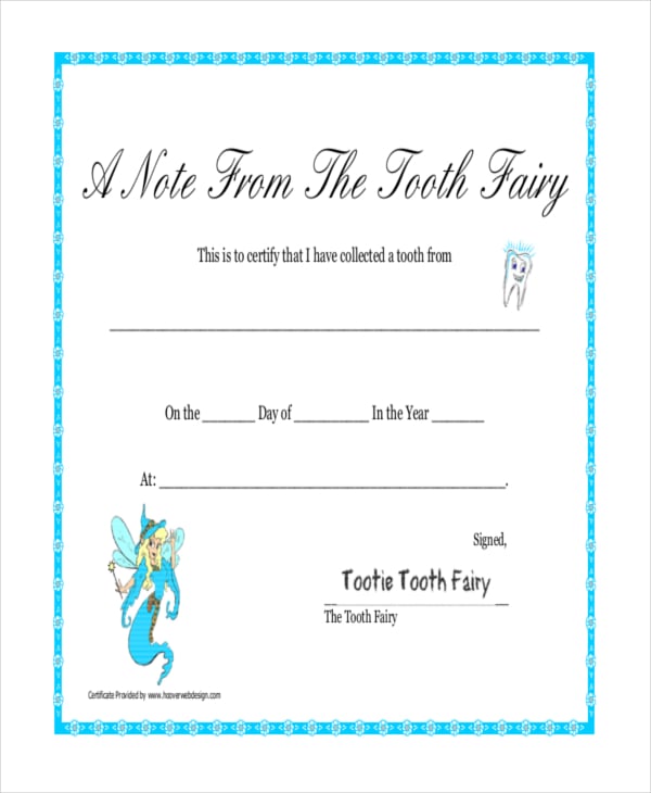 tooth fairy letter template word