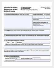 Affirmative Fair Housing Marketing Plan Example PDF Free Download