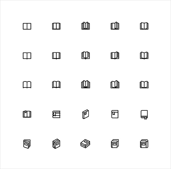 outline book icons