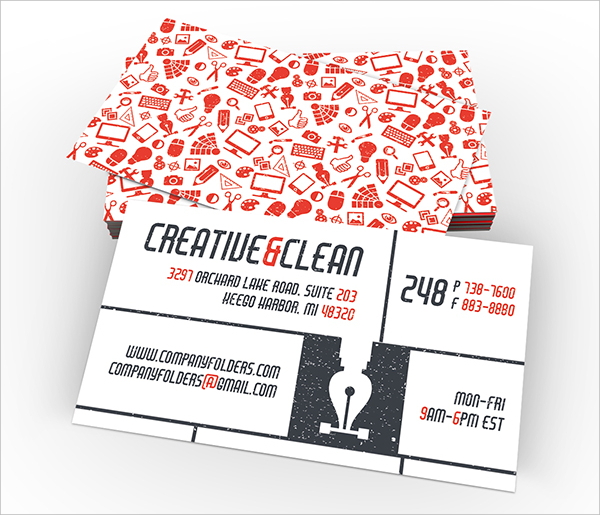 creative clean folder and business card design