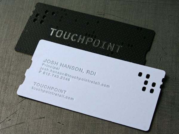 touchpoint foil letterpress caser cut cards design