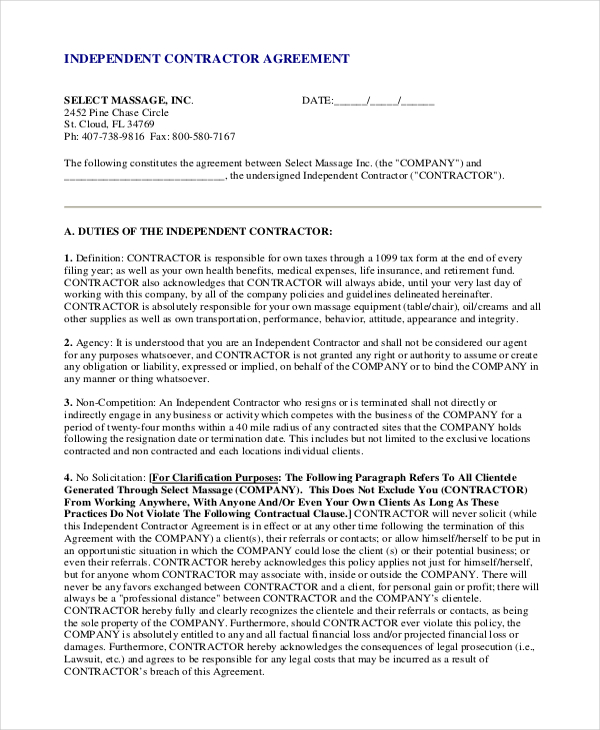 Subcontractor Non Compete Agreement Template from images.template.net