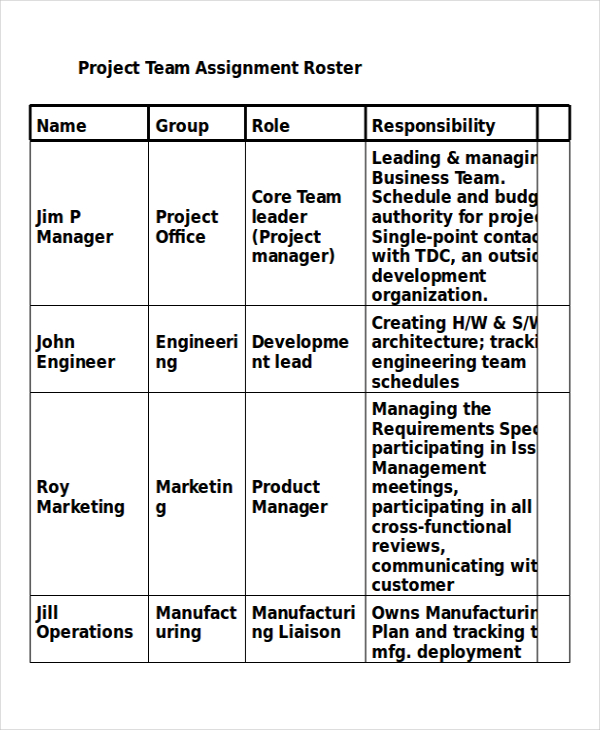 assignment project sheet