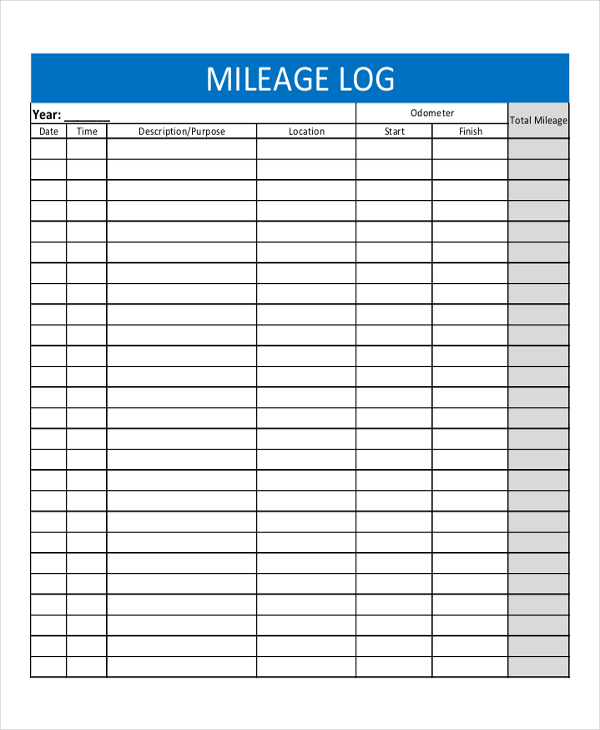 Gas Log: Mileage And Gas Log