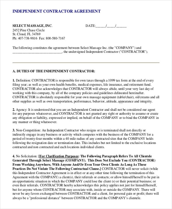 Free Non Compete Agreement Template
