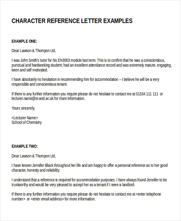 18 Reference Letter Template Free Sample Example Format Free 