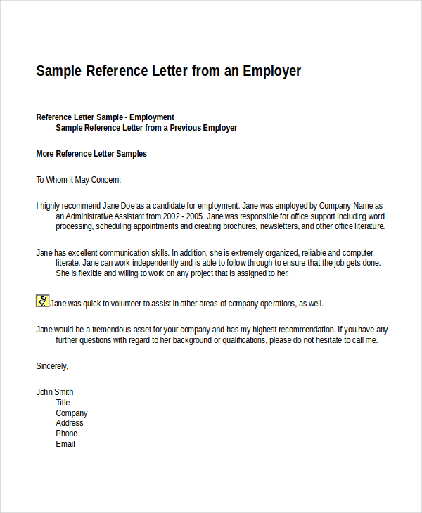 18+ Reference Letter Template - Free Sample, Example, Format