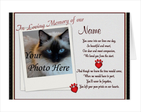 16+ Pet Memorial Card Designs &amp; Templates - PSD, AI