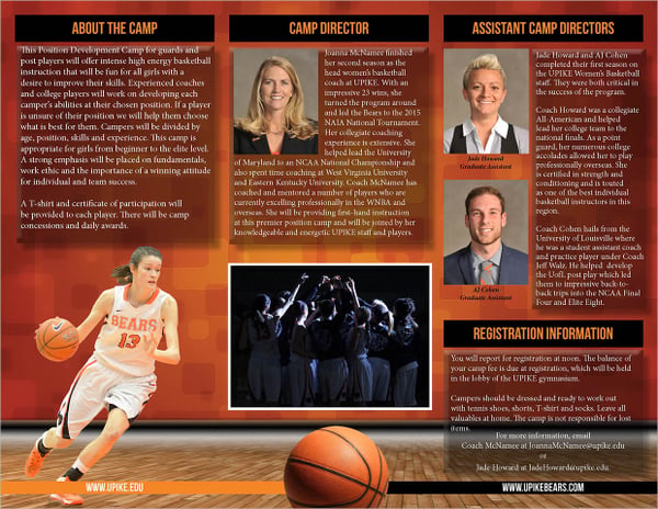 women%e2%80%99s basketball summer camp brochure