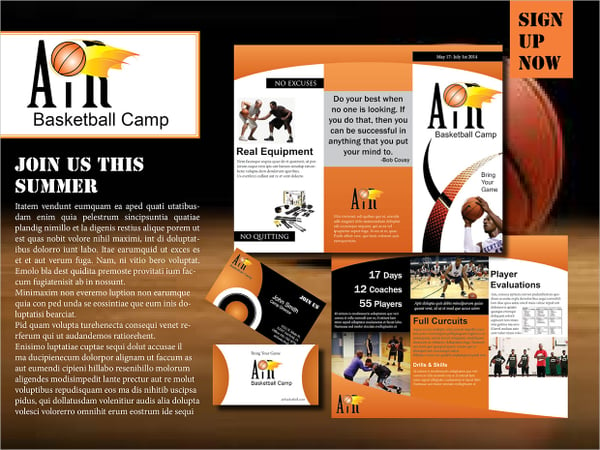 air basketball camp brochure
