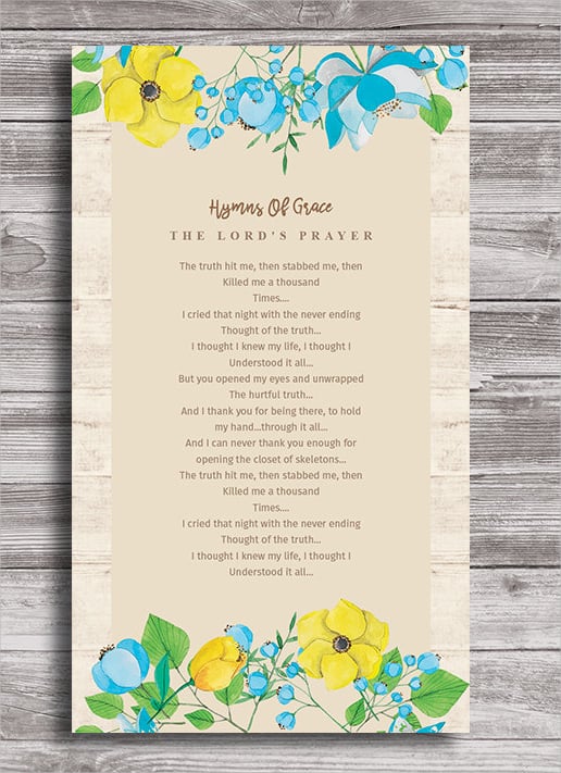 funeral prayer card template