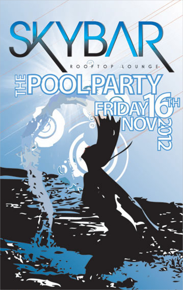 roof top pool party flyer