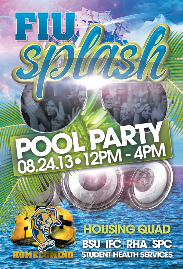 splash pool party flyer