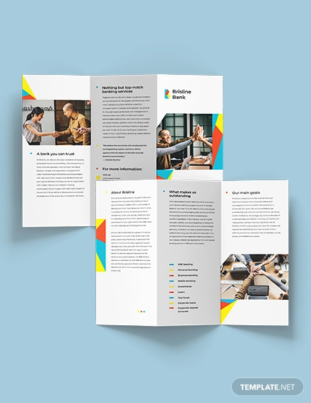 business banking tri fold brochure template