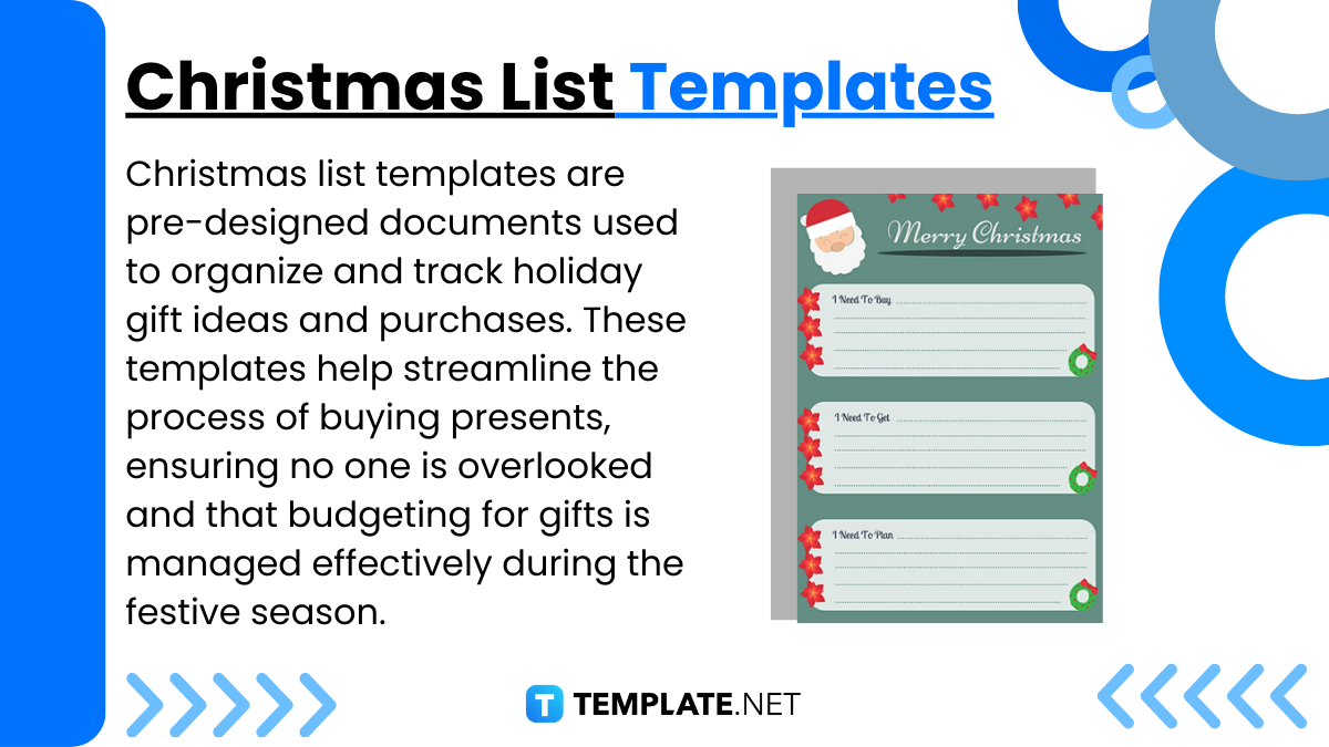 christmas list templates