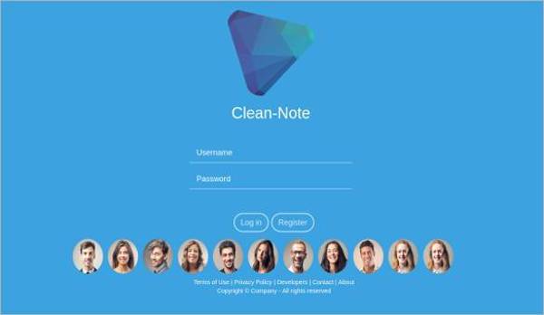 clean note bootstrap html css social network templ