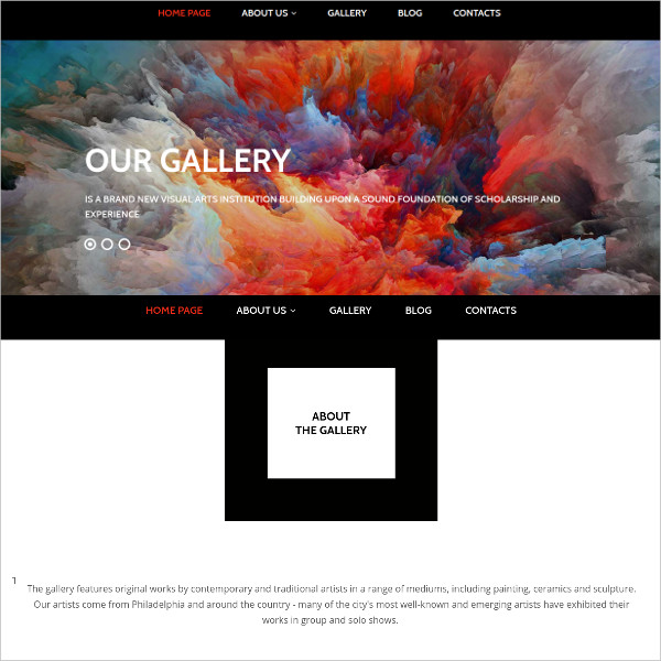 Free Art Gallery Website Templates Free Printable Templates