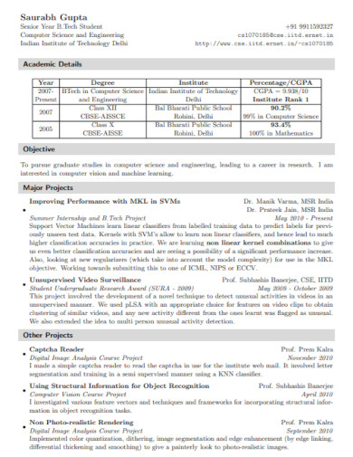 14+ Computer Science Resume Templates - PDF, DOC