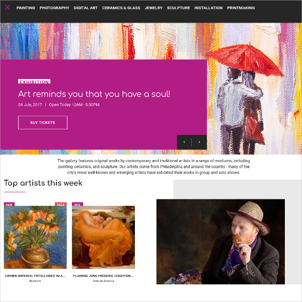 13+ Art Gallery site Templates & Themes