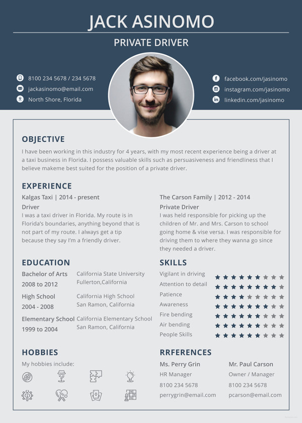 Driver Resume Template - 27+ Free Word, PDF Document Downloads