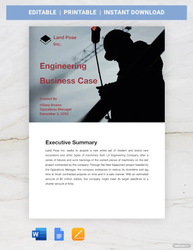 engineering business case template