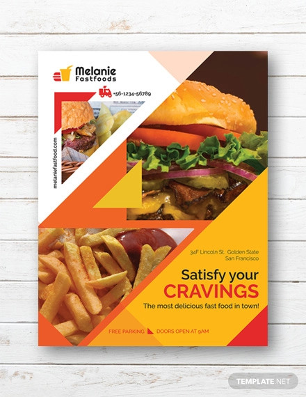 free delicious fast food flyer template