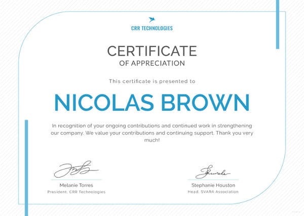 free employee appreciation certificate template