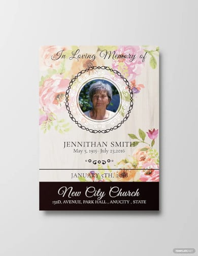 free floral funeral thank you card template