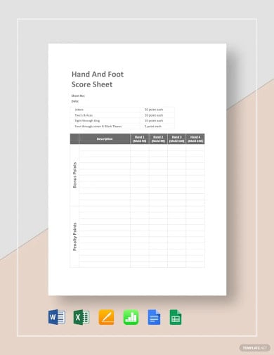 free hand and foot score sheet template