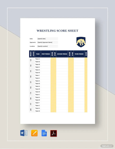 free wrestling score sheet template