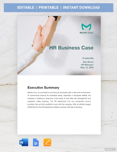 hr business case template
