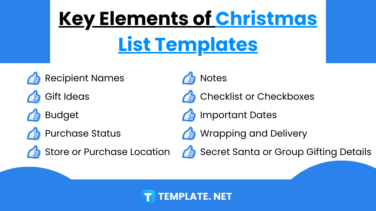 key elements of christmas list templates