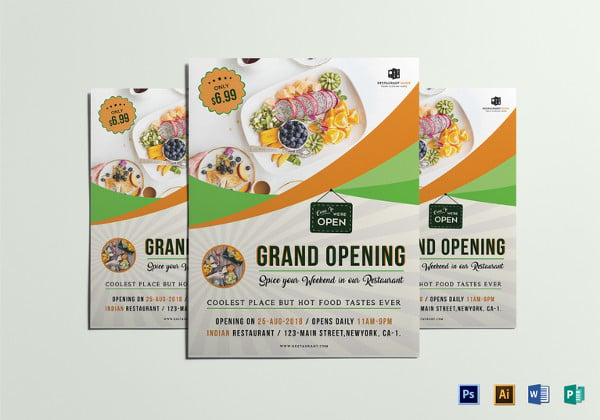 restaurant grand opening flyer template