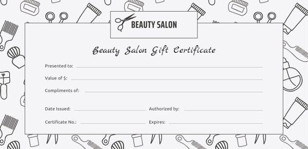 salon gift certificate template