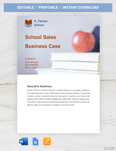 school business case template