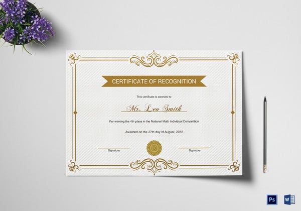 school recognition certificate template